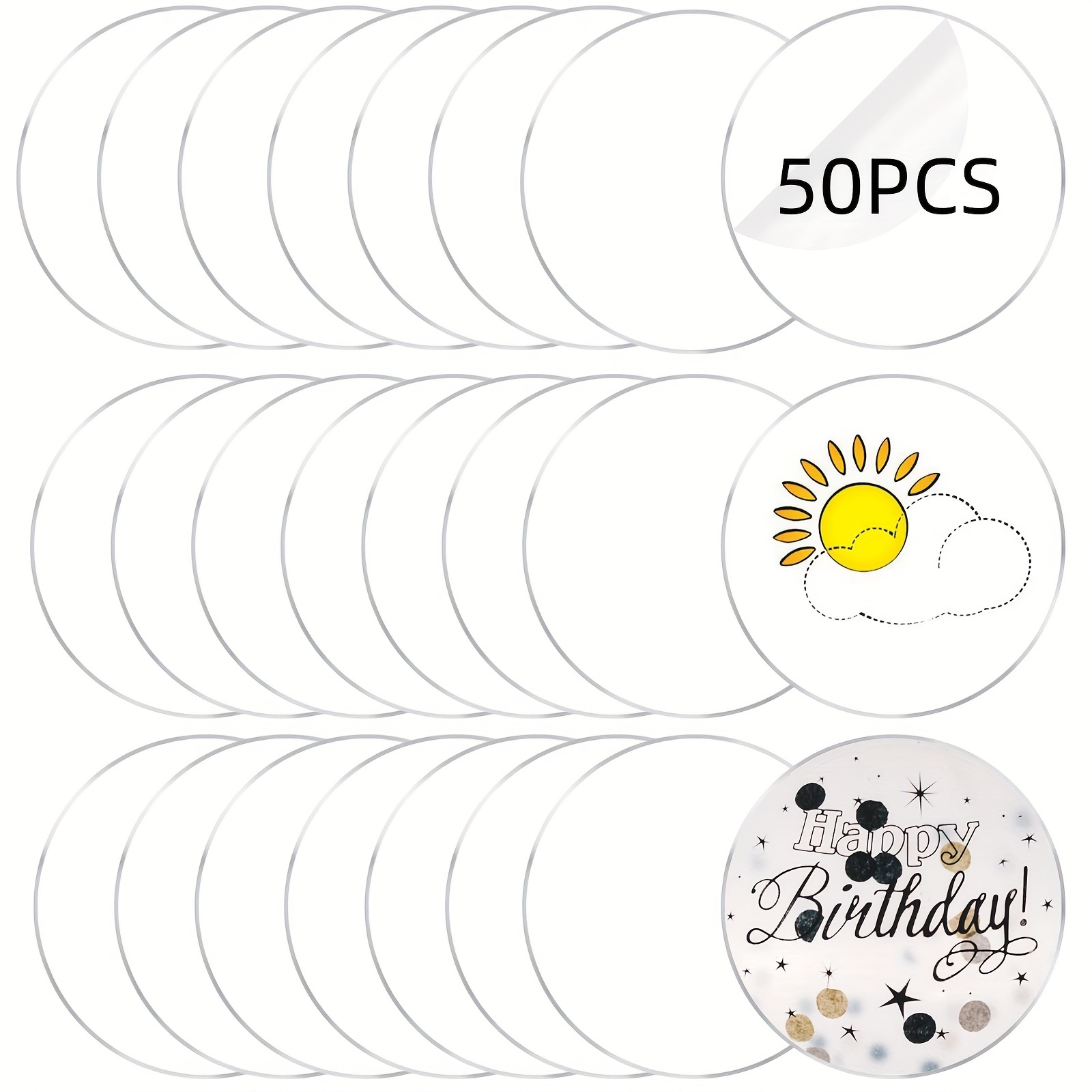 6 inch Clear Acrylic Disc for Crafts- 10 Pieces Transparent Acrylic Circles Round Acrylic Discs for Cake, Baby Monthly Milestone Cards and Painting
