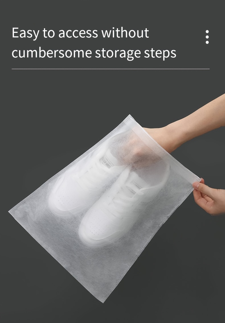 20pcs Non- Dustproof Drawstring Storage Bags - Lightweight Shoe & Accessory Organizers with Secure Closure, Minimalist White Design for Travel, Closet & Home Organization, Shoe Storage Organizer, Transparent Design, Easy Pull Closure