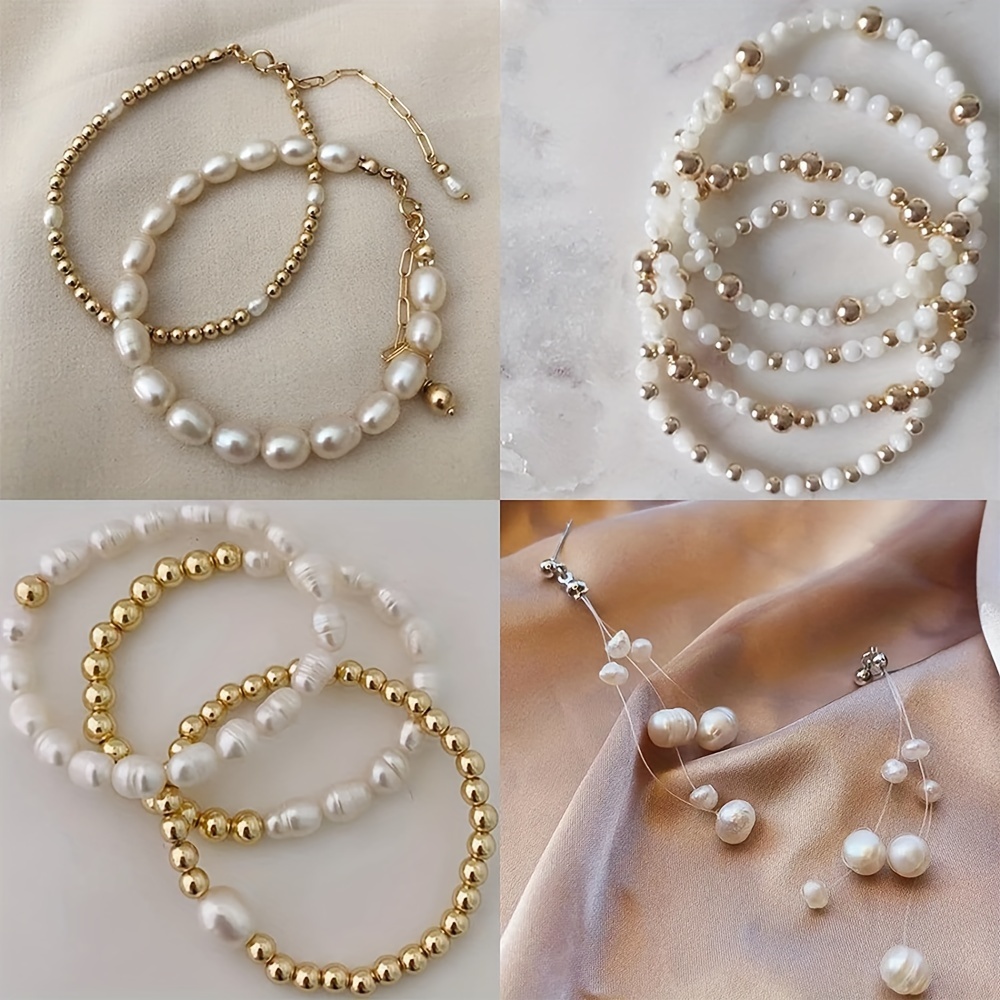 PHONME Natural Crystal Rough Natural Irregular Pearl Beads for Bracelets  Necklace DIY Gift Full of Texture (Size : 400g)