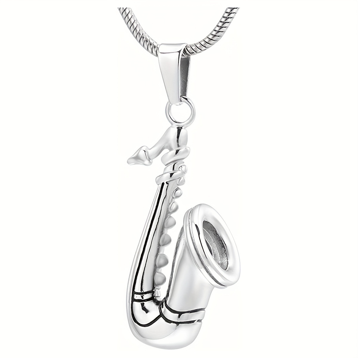 Customizable Saxophone Pendant Necklace for Memorials
