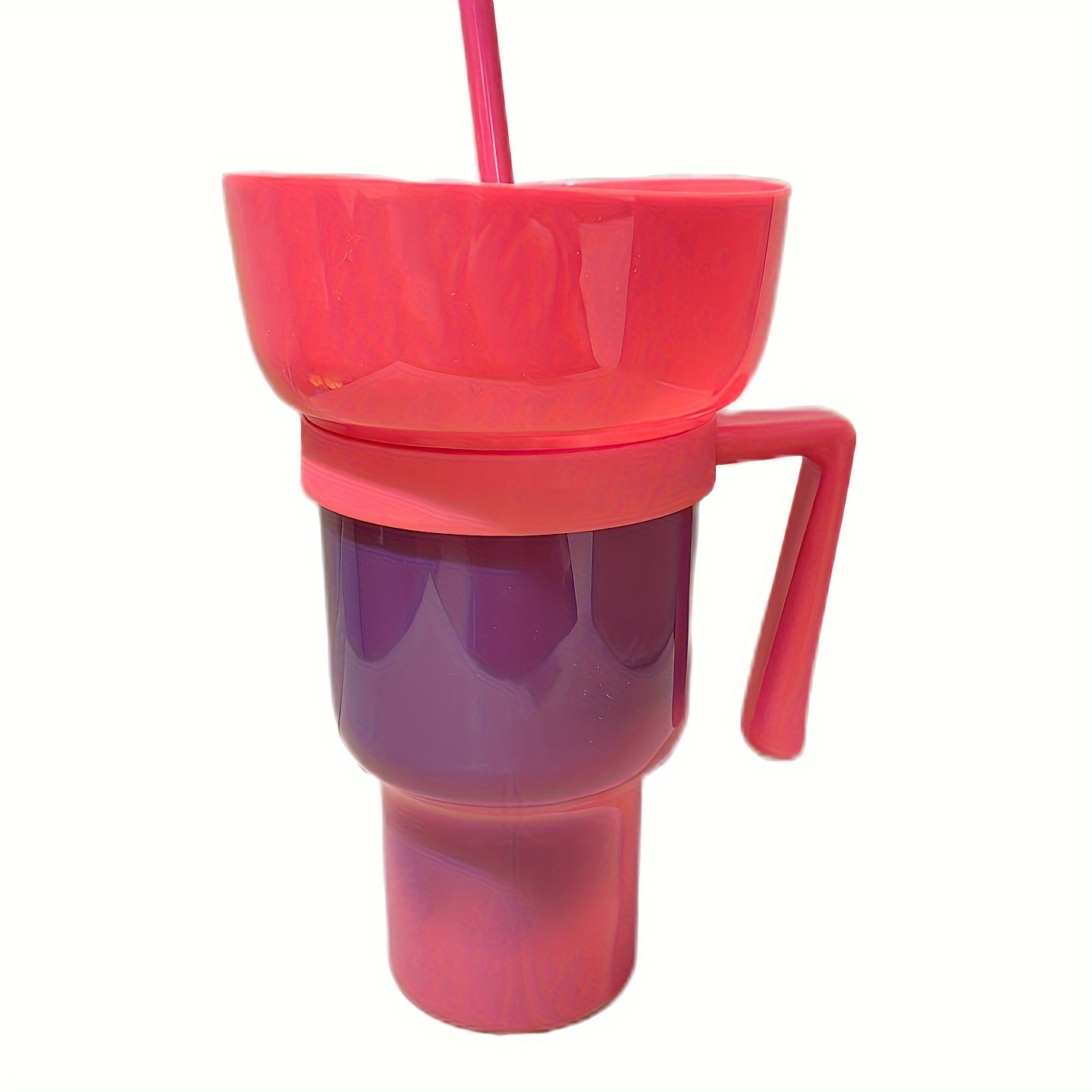 Tumbler Portable Stadium 2 In 1 Snack Bowl Drink Cup with Straw  Multipurpose Color Change Snacks Container For Home Cinemas Use