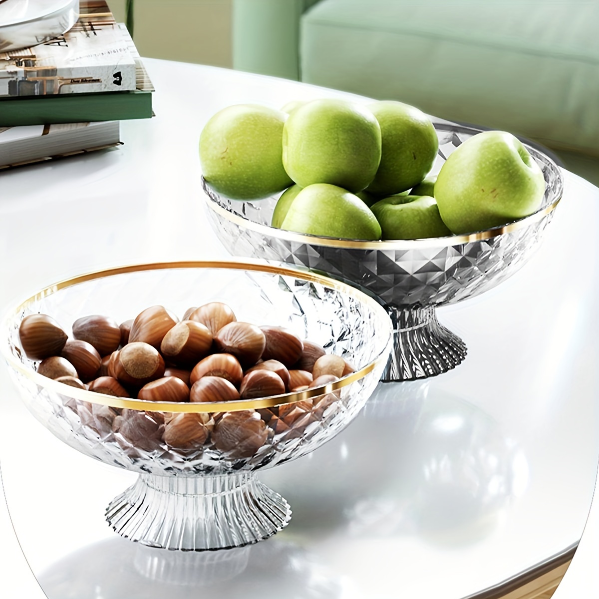 WORTHBUY Multifunctional Fruit Plate With Drainable Base, Clear Plastic  Fruit Bowl For Kitchen Party Snack Fruit
