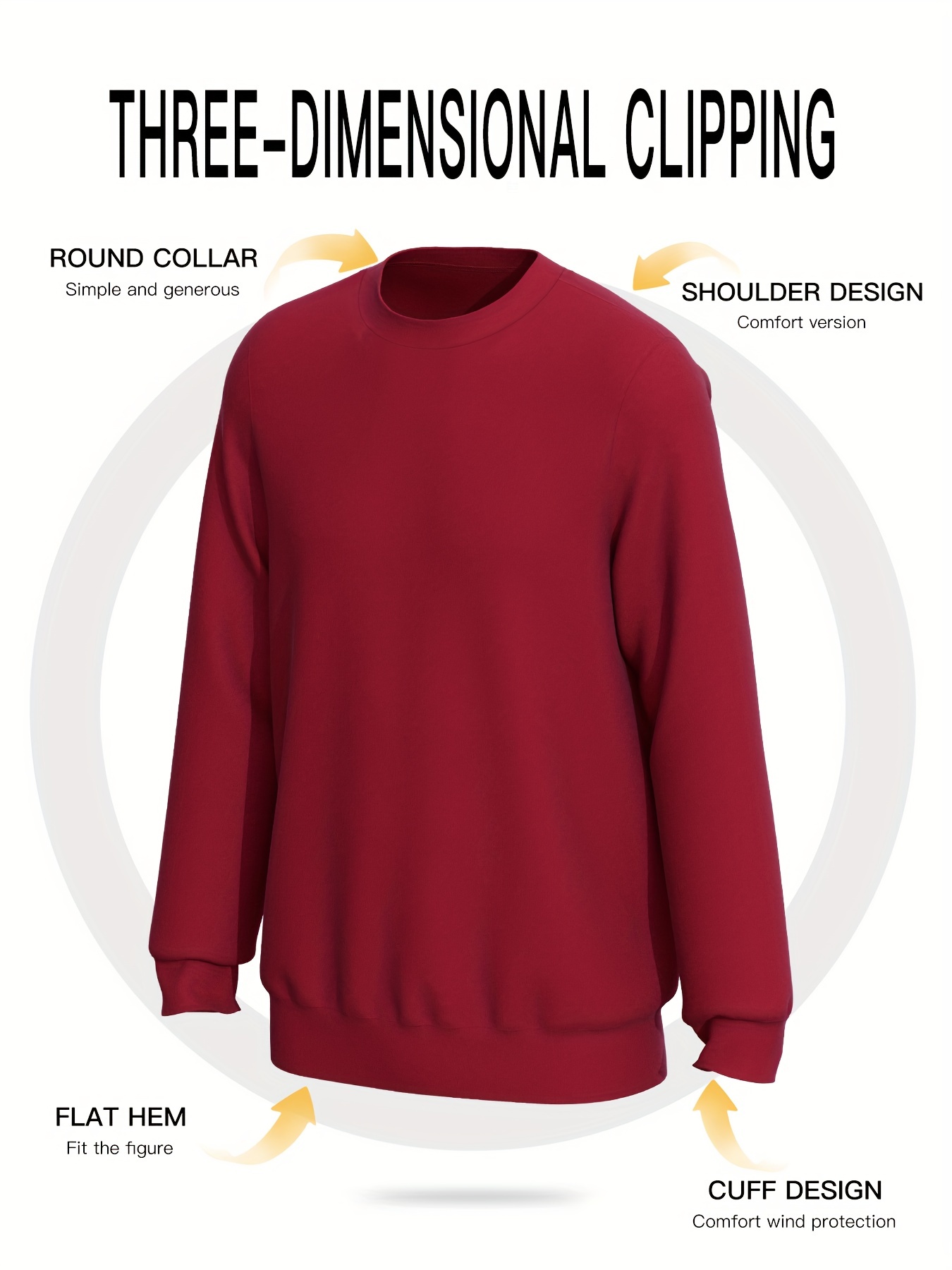 red mens dress shirts mens fashion casual sports fitness outdoor curved hem  solid color round neck t shirt long sleeve top 