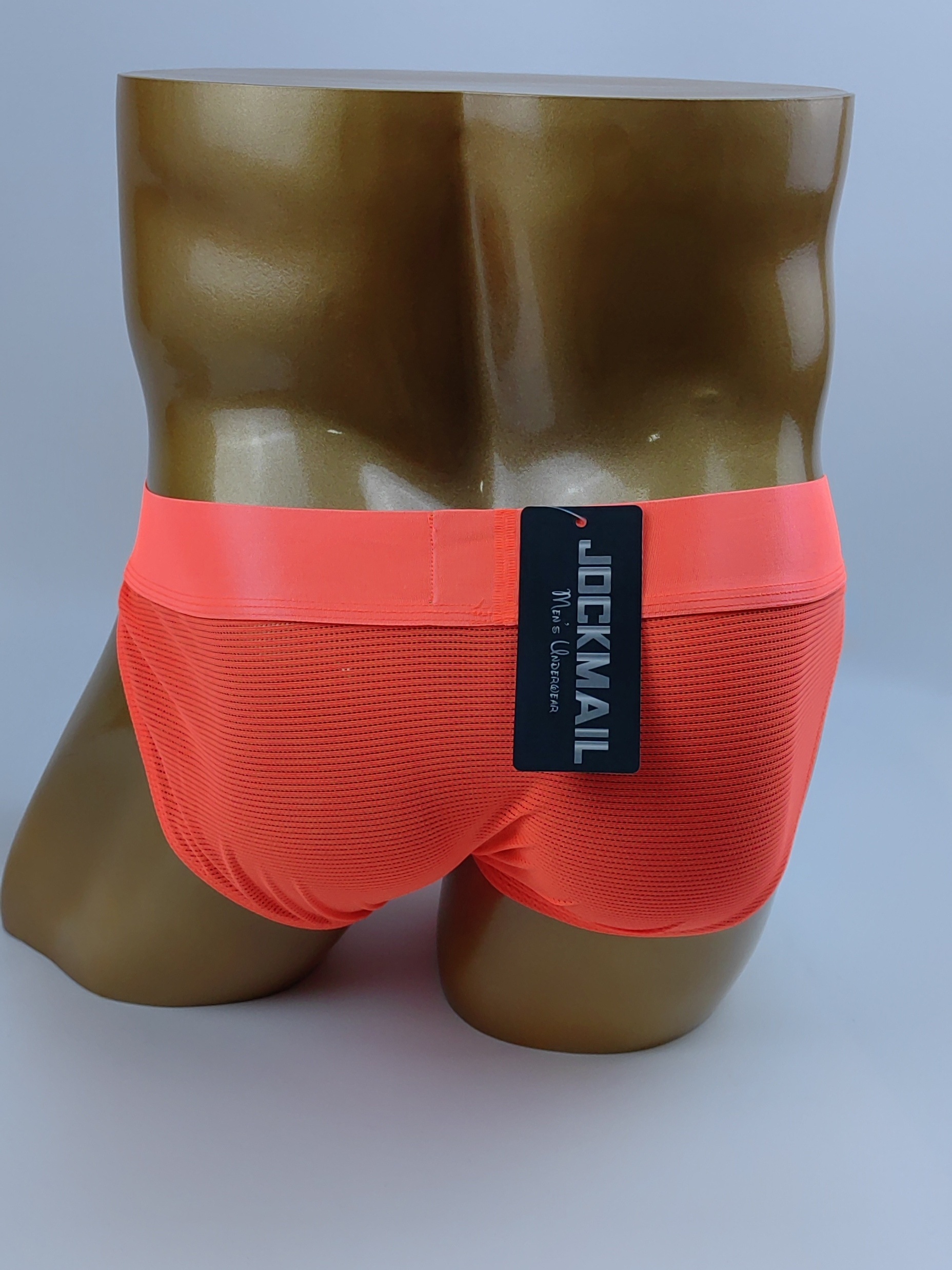 Orange Performance Mesh Long Spandex Fluorescent ENDOWED Well Hung Mens Underwear  Athletic Cool Moisture Wick Stretch Maximum Comfort Briefs 