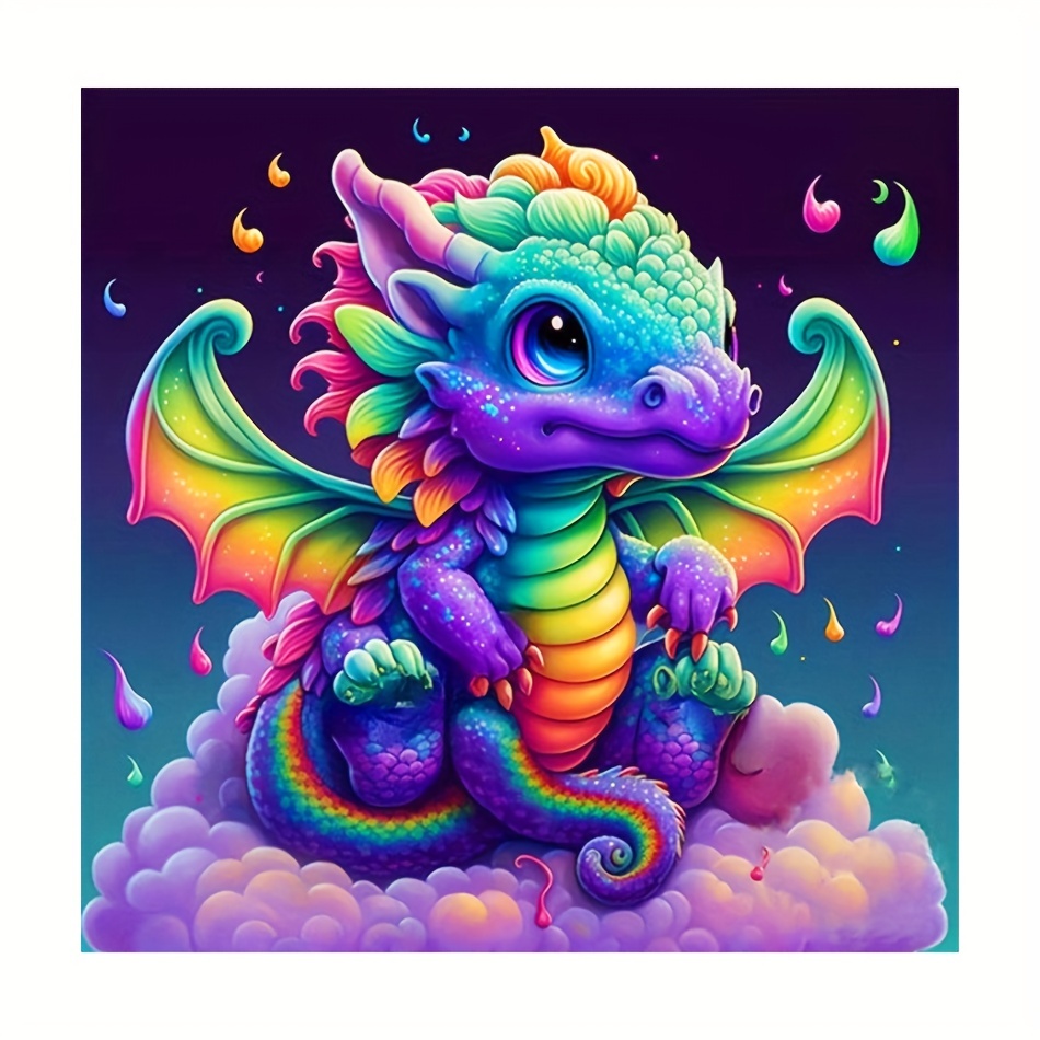siwpoeh Pintura de dragão por ponto de números, desenho animado pintura por  número Anime, faça você mesmo pintar por número para adultos crianças  iniciantes 40,64 x 50,80 cm