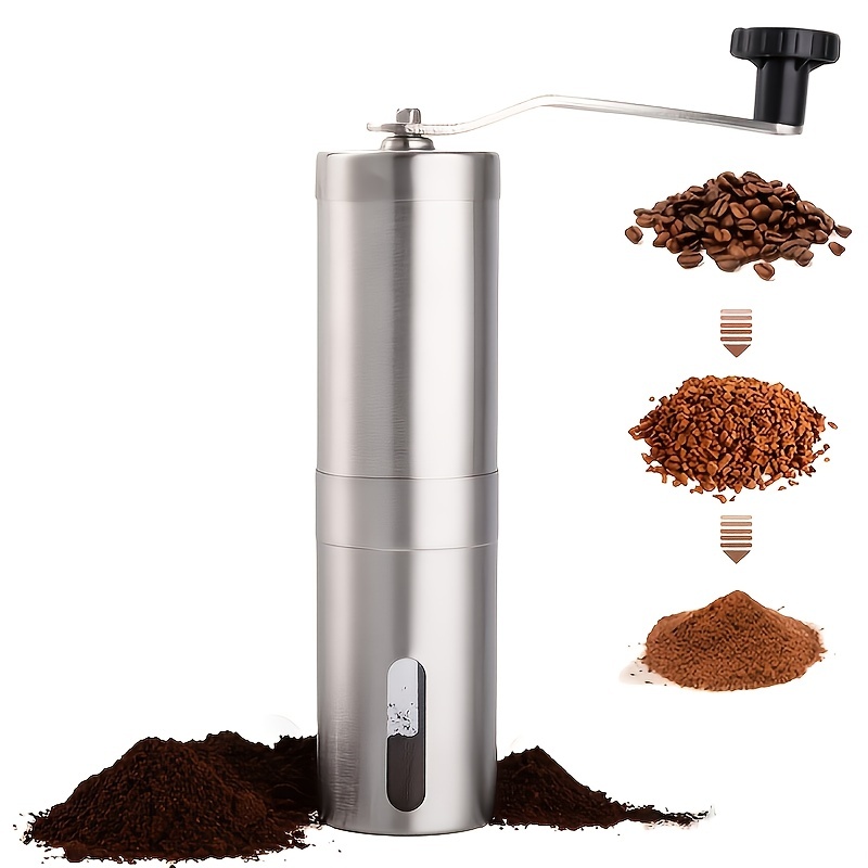 Coffee Bean Grinder - Manual Hand Stainless Ceramic Burr Core Glass Jar Nut  Mill