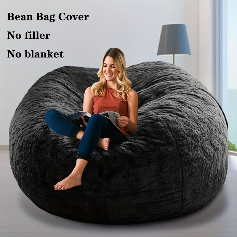 Leather Bean Bag Cover Sofa Cover: Transform Your Living - Temu