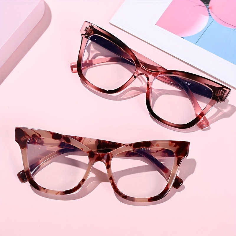 Große Katzenaugen Brille Mit Klaren Gläsern Für Damen Und - Temu