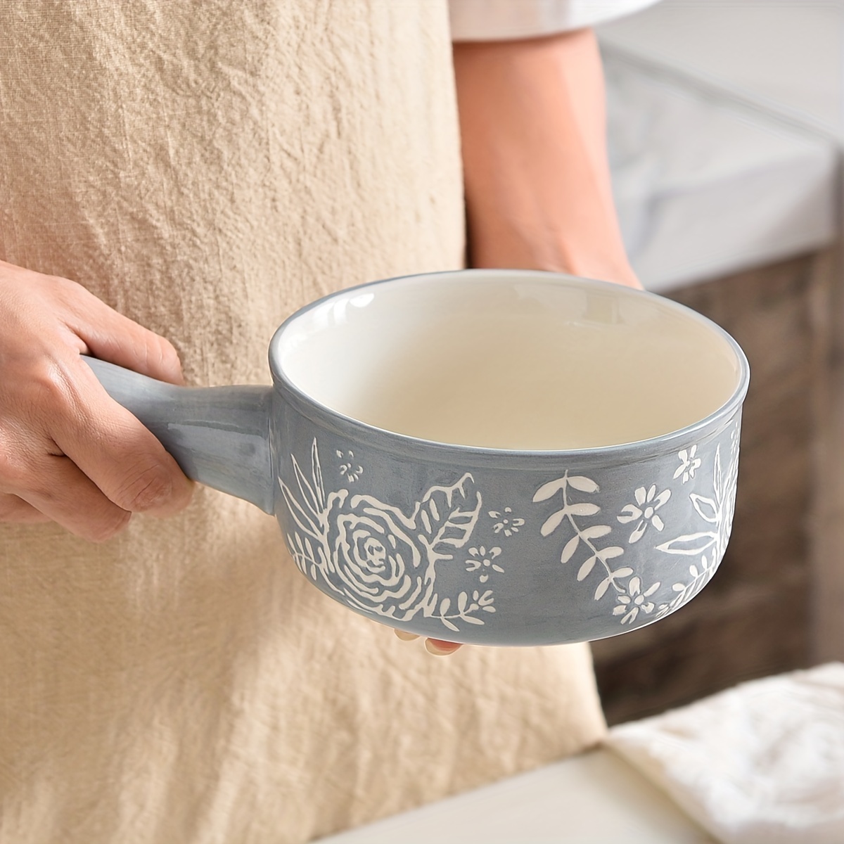 Ceramic Soup Bowls With Handles And Lids, French Onion Soup Bowls