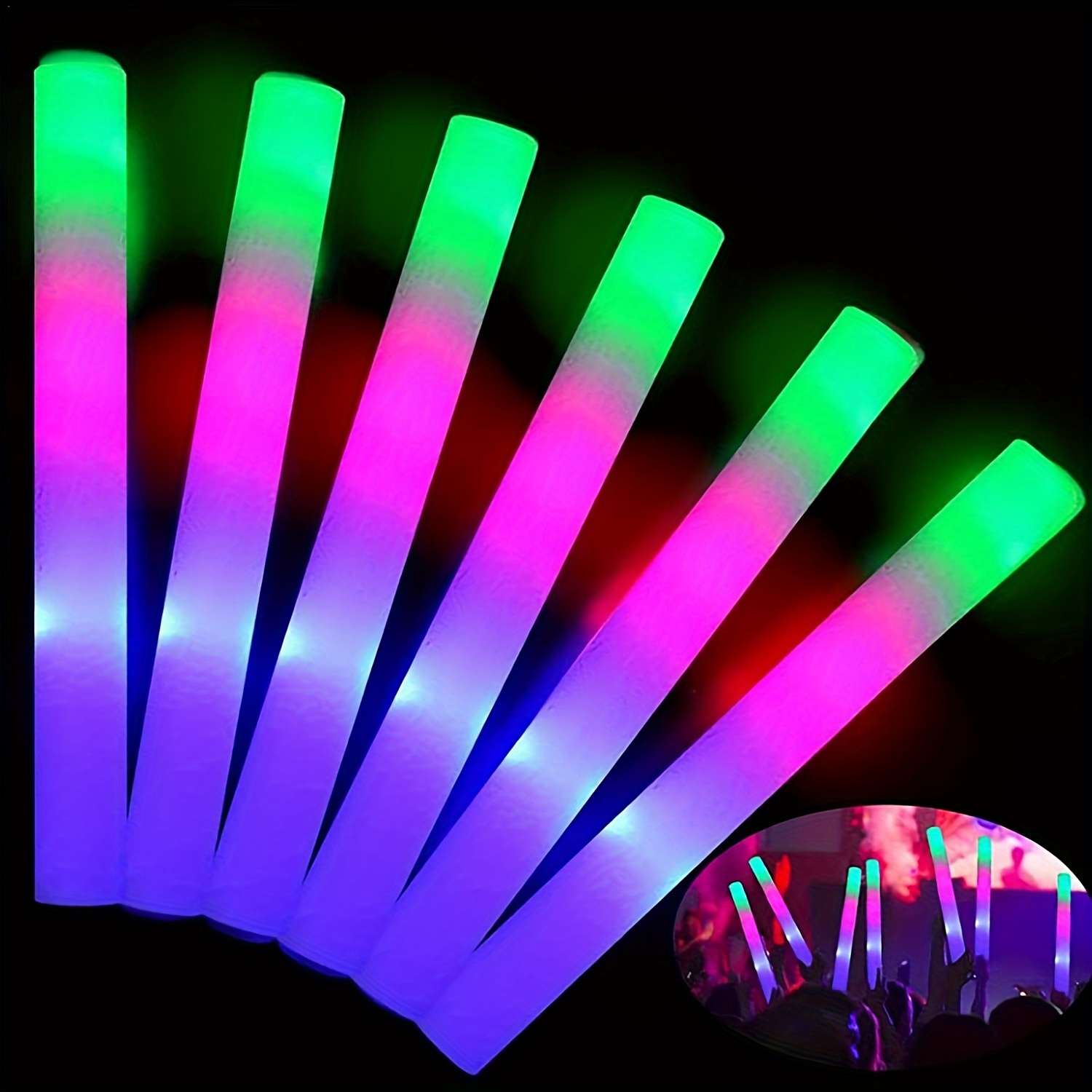 Cheap LED Foam Sticks Flashing Glow Sticks Party Supplies Light Up Batons  Wands Glow in the Dark for Wedding Party Raves Concert