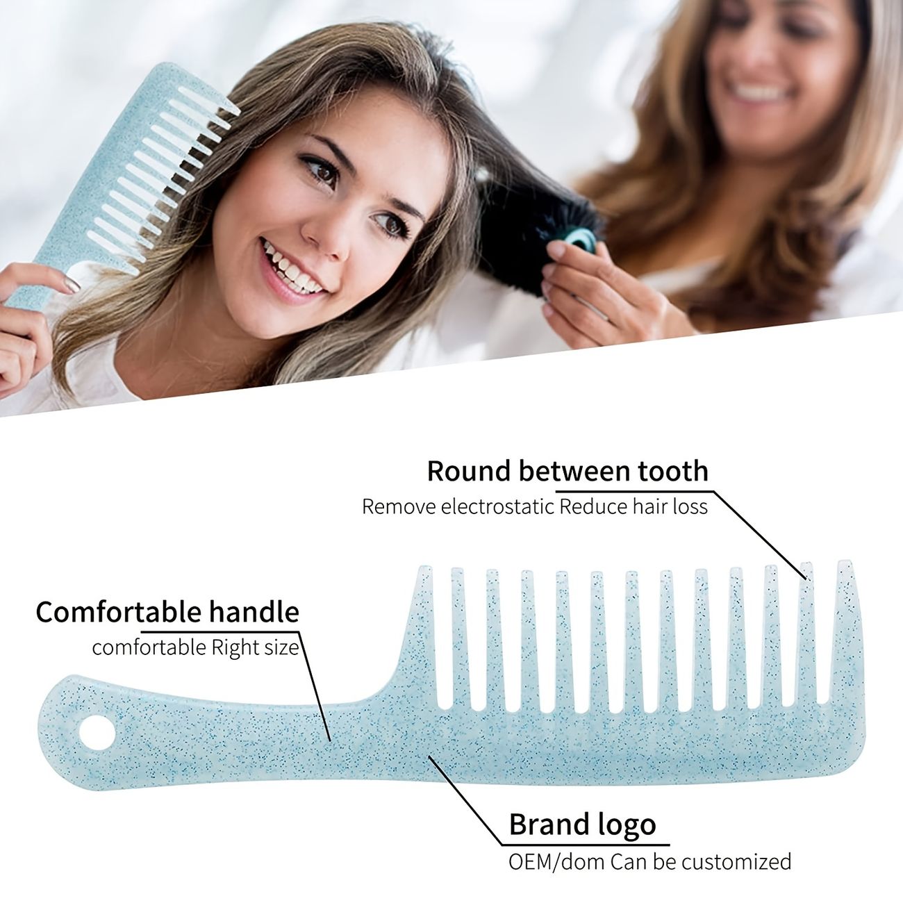Wide Tooth Comb Straight Hair Straight Hair Big Tooth Comb Anti Static  Pearl Glitter Powder Comb Plastic Styling Comb Hair Dressing Big Knife Comb  - Beauty & Personal Care - Temu