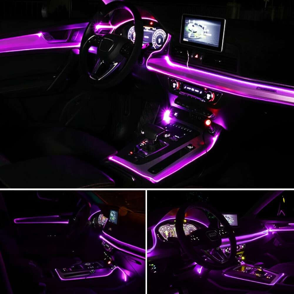 pink car interior lights