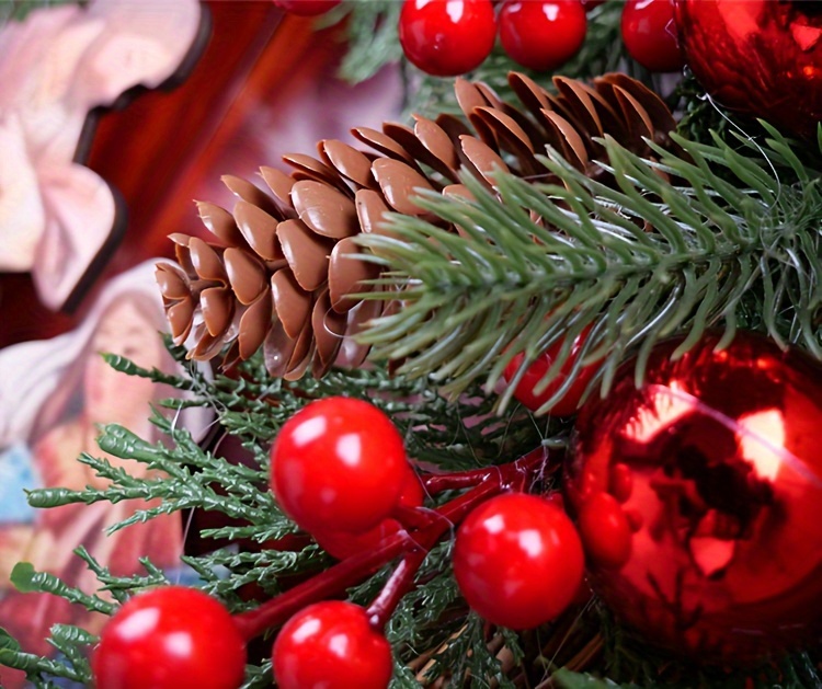 1pc, Christmas Wreath With Fabric Fat Star Wreath, Scene Decor, Festivals  Decor, Room Decor, Home Decor, Offices Decor, Theme Party Decor, Christmas D