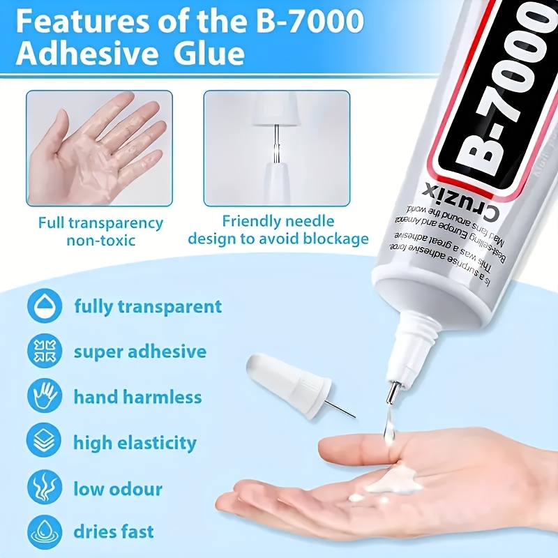 FIXWANT B-7000 Clear Glue for Rhinestones Crafts, Clothes Shoes Fabric,  B7000 High Viscosity Glues for Cell Phone Screen Repair Jewelry Stone Metal  Nail Art Glass (3x110ML/ 3.7fl.oz) - Yahoo Shopping