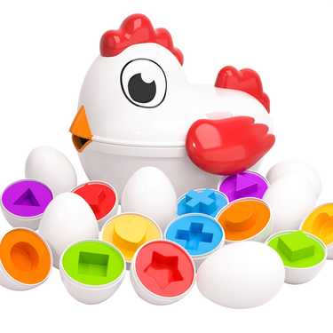 temi toddler chicken easter eggs toys color matching game shape sorter with 6 toy eggs for kids fine motor skills sensory toys montessori educational toys easter gifts for 3 4 5 6 girls boys baby