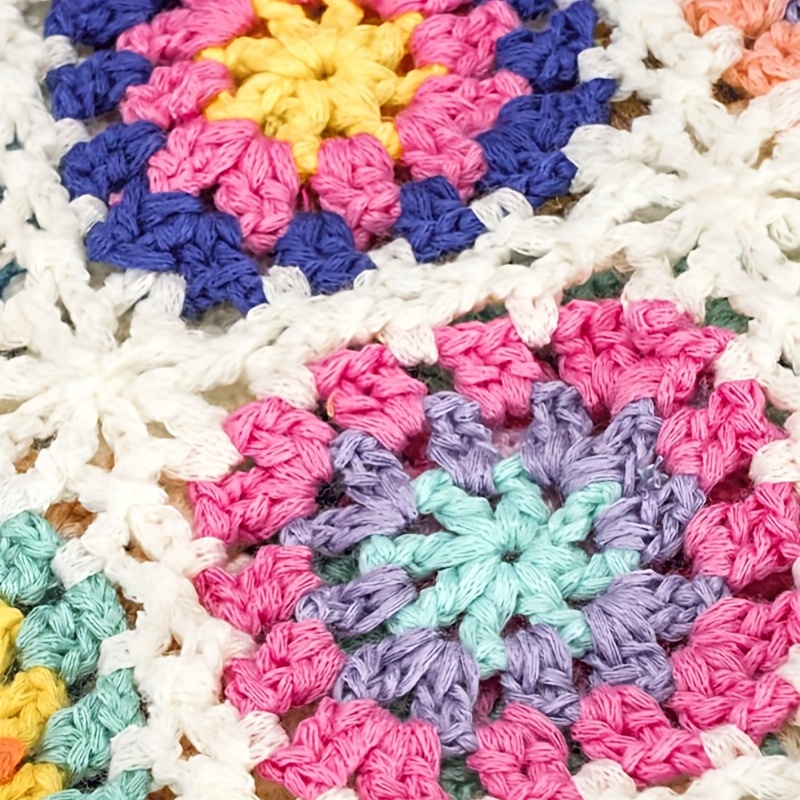 Floral Knitted Crochet Handbag, Slouchy Style Cute Shoulder Bag, Soft Stylish Portable Woven Bag