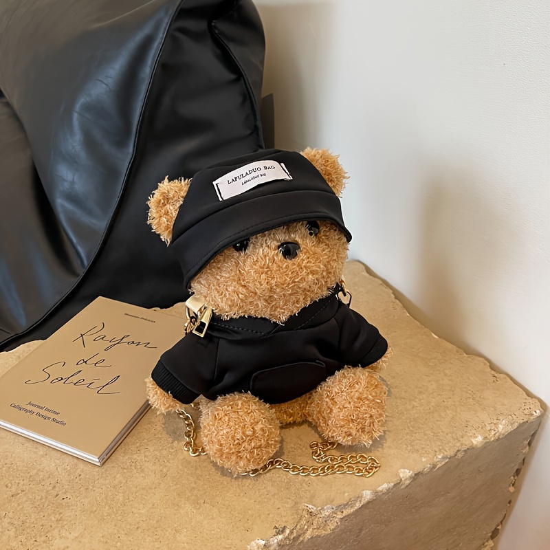 Cute Plush Teddy Bear Bag, Cartoon Faux Fur Crossbody Bag, Stuffed Animal  Doll Bag, Valentine's Day Birthday Gift