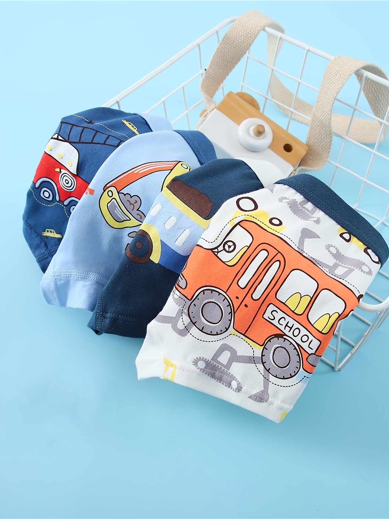 4pcs Sous-vêtements Pour Enfants De Haute Qualité, Shorts Confortables En  Coton Pour Garçons, Sous-vêtements Imprimés Mignons Avec Des Animaux Et Des  Voitures - Temu France