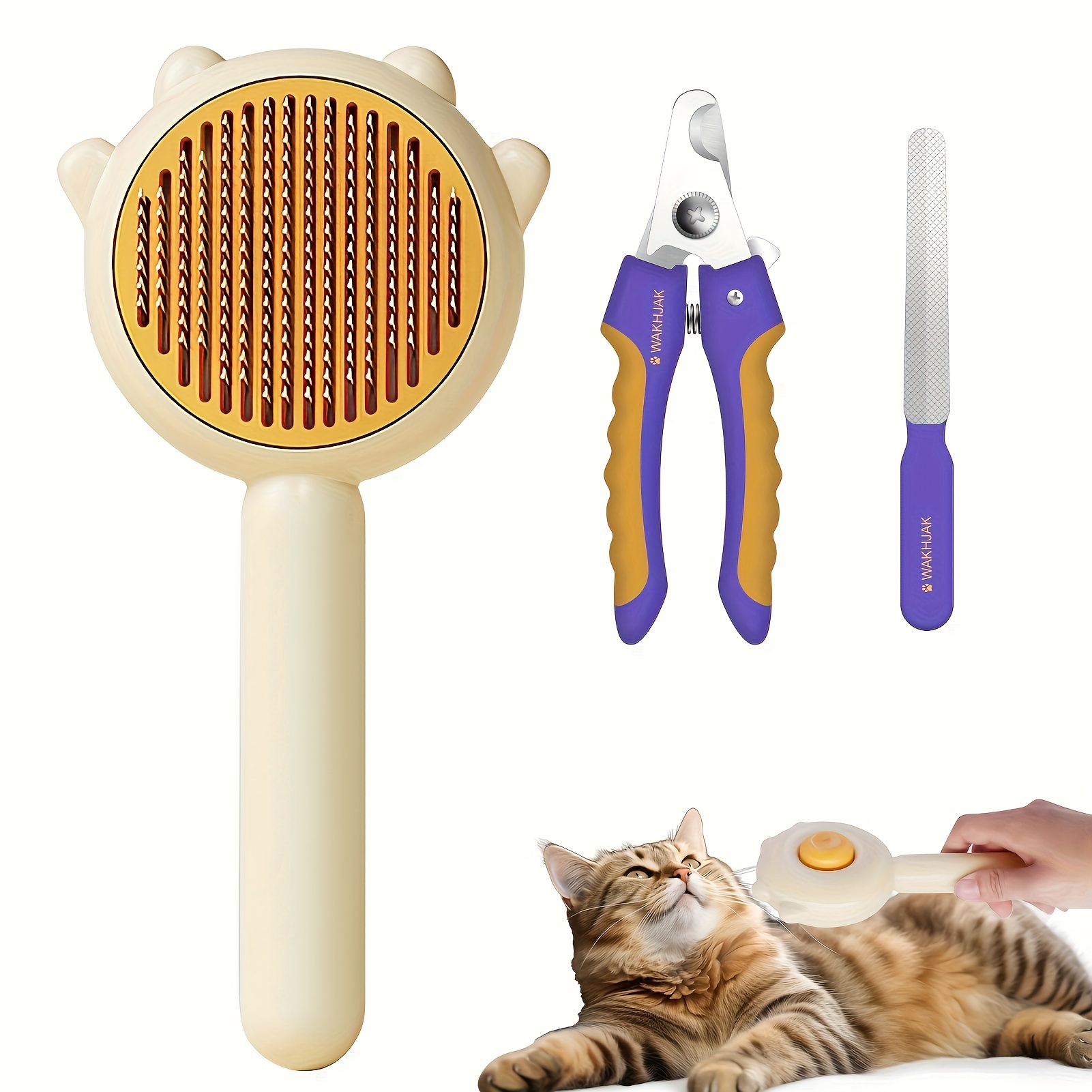 Steamy Cat Brush 3 In1 Cat Steamy Brush Self Cleaning Steam - Temu