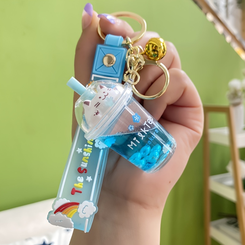 Milk Tea DIY Keychain Acrylic Pendant Car Keychain Backpack Keyring Couple  