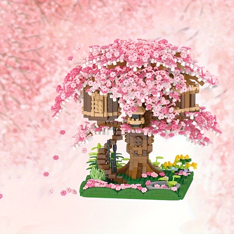 

Sakura Building Set, Girls' Sakura Mini Micro Particle Building Set, Mini Brick Cherry Tree House, Great Gift Selection For Teens And Adults