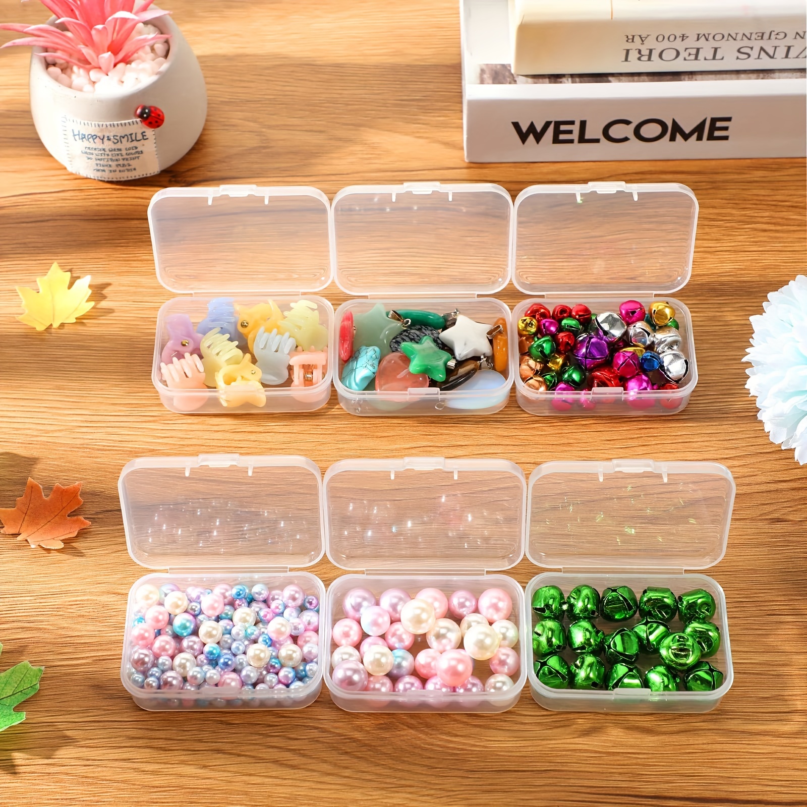 Clear Plastic Storage Box Beads Storage Container Organizers - Temu