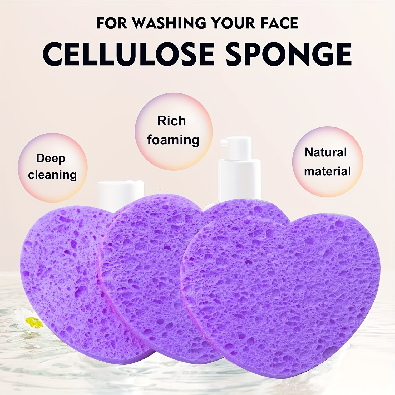 10/20/30 Count Compressed Facial Sponges Heart Shape - Temu