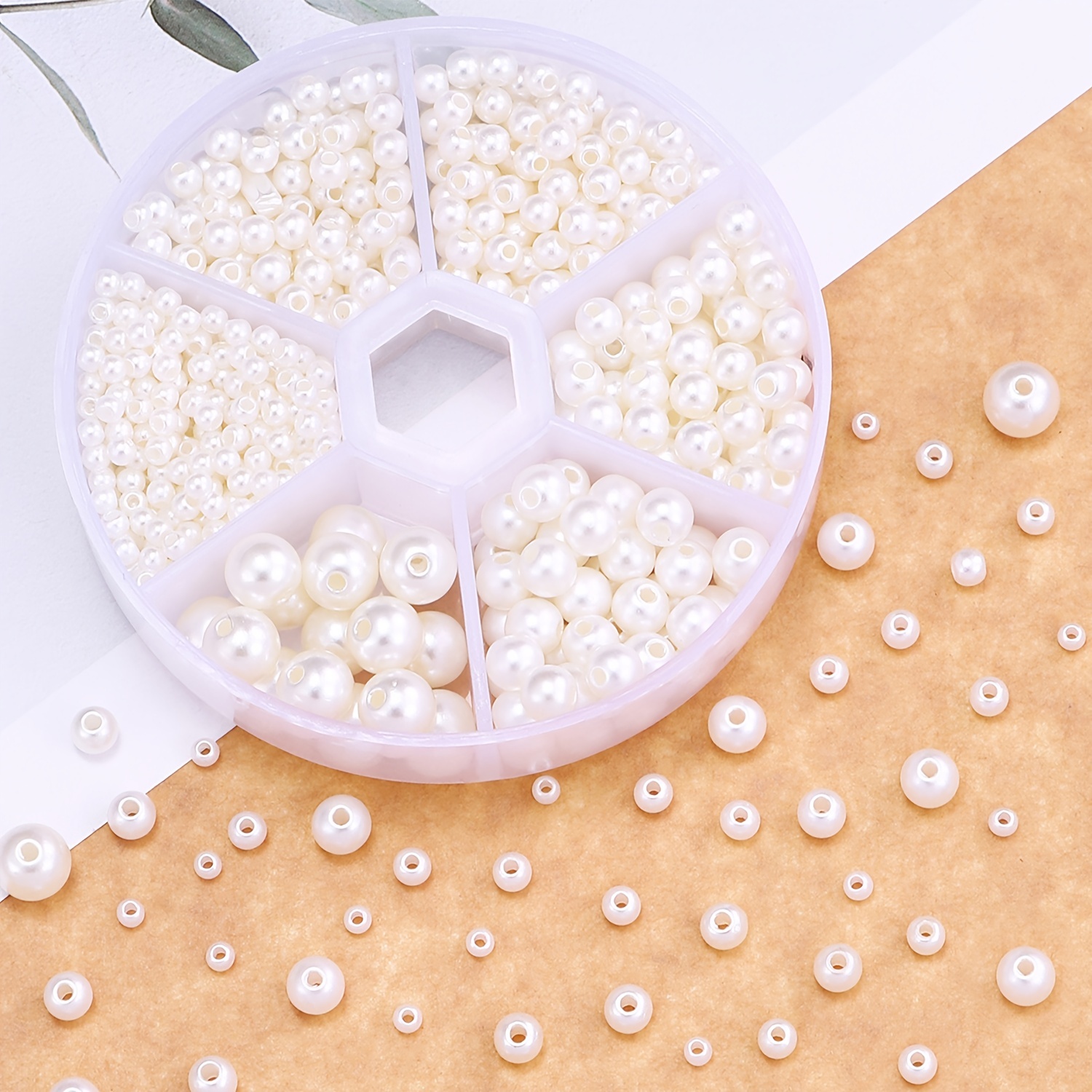 340pcs Round Pearl Beads for DIY Jewelry Making