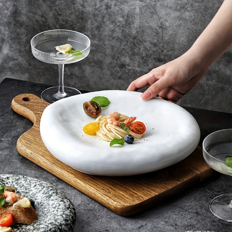 Japanese Style Ceramic Black White Sushi Serving Set - Temu