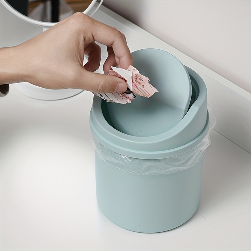  NNR Papelera de plástico con tapa para reciclaje de basura de  escritorio con tapa, papelera pequeña para encimera de oficina, para mesa  auxiliar/mesa, cubo de basura blanco (color blanco, tamaño: cuadrado) 