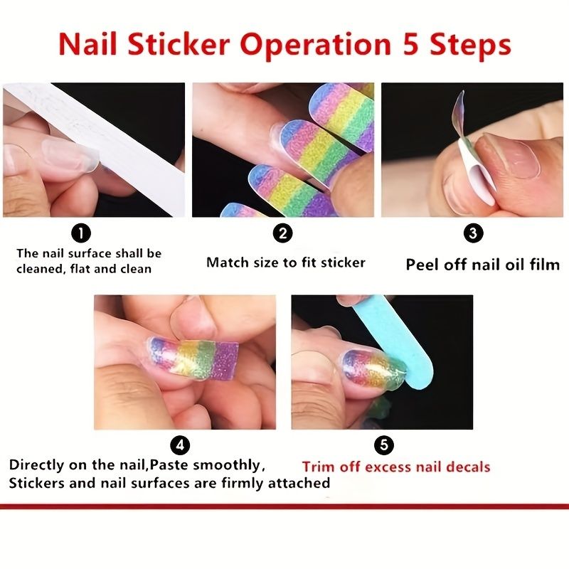 Glossy Nail Polish Strips Self Adhesive Nail Strips Press On Nail Stickers  Full Nail Wraps For Women | Free Shipping For New Users | Temu