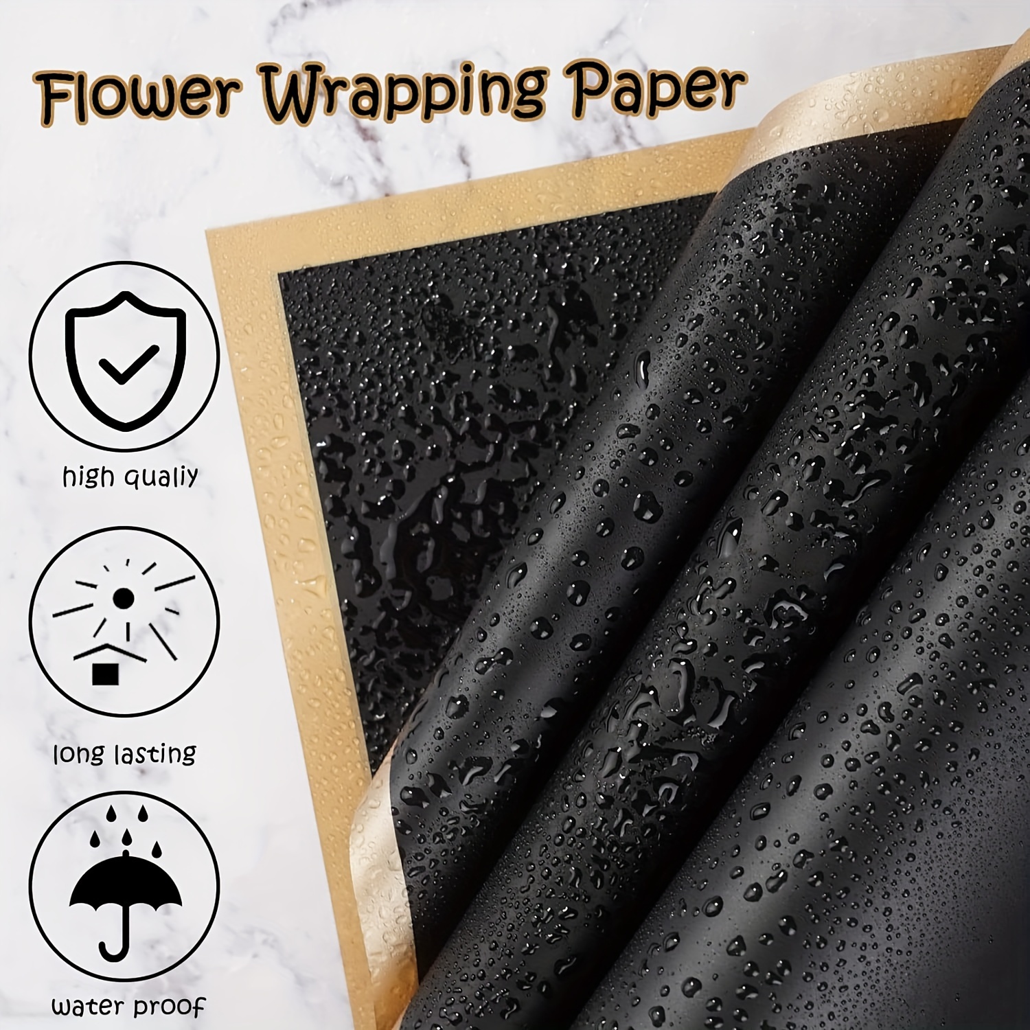 Dropship 20 Sheets Japanese Style Black Flower Wrapping Paper Bouquet Floral  Wraps Supplies to Sell Online at a Lower Price