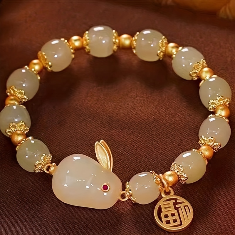 Lucky Brand Beaded Bracelet Chinese Zodiac Lucky Rabbit Hand Jewelry New  Year Jewelry Gift - Temu Australia