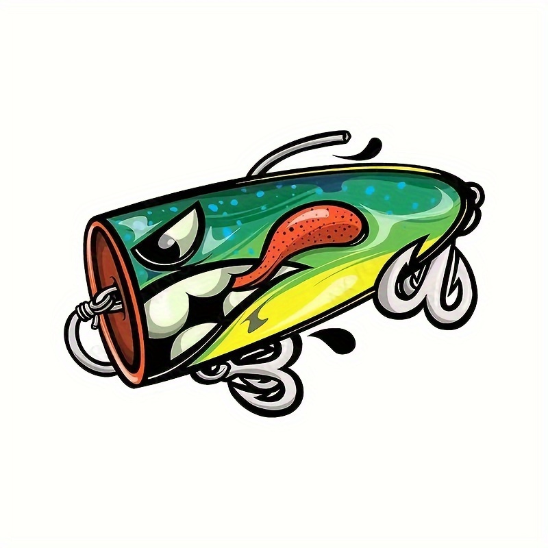 Fishing Hook Vinyl Waterproof Stickers Decal Car Tumbler JDM Window Bumper  Fish