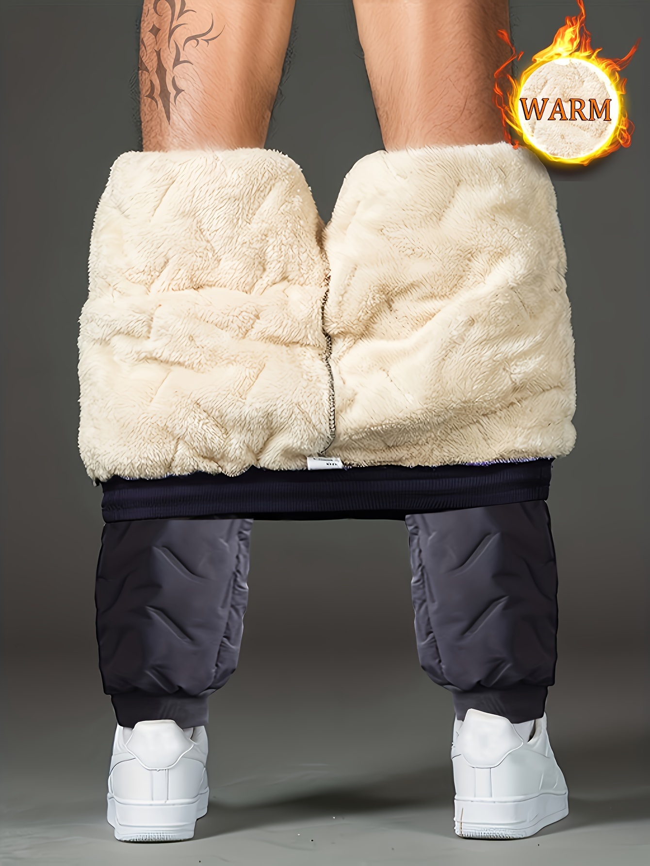 Pantalon de jogging en polaire thermique athlétique pour homme, doublé de  sherpa actif et épaissi pour l'hiver - Temu Belgium