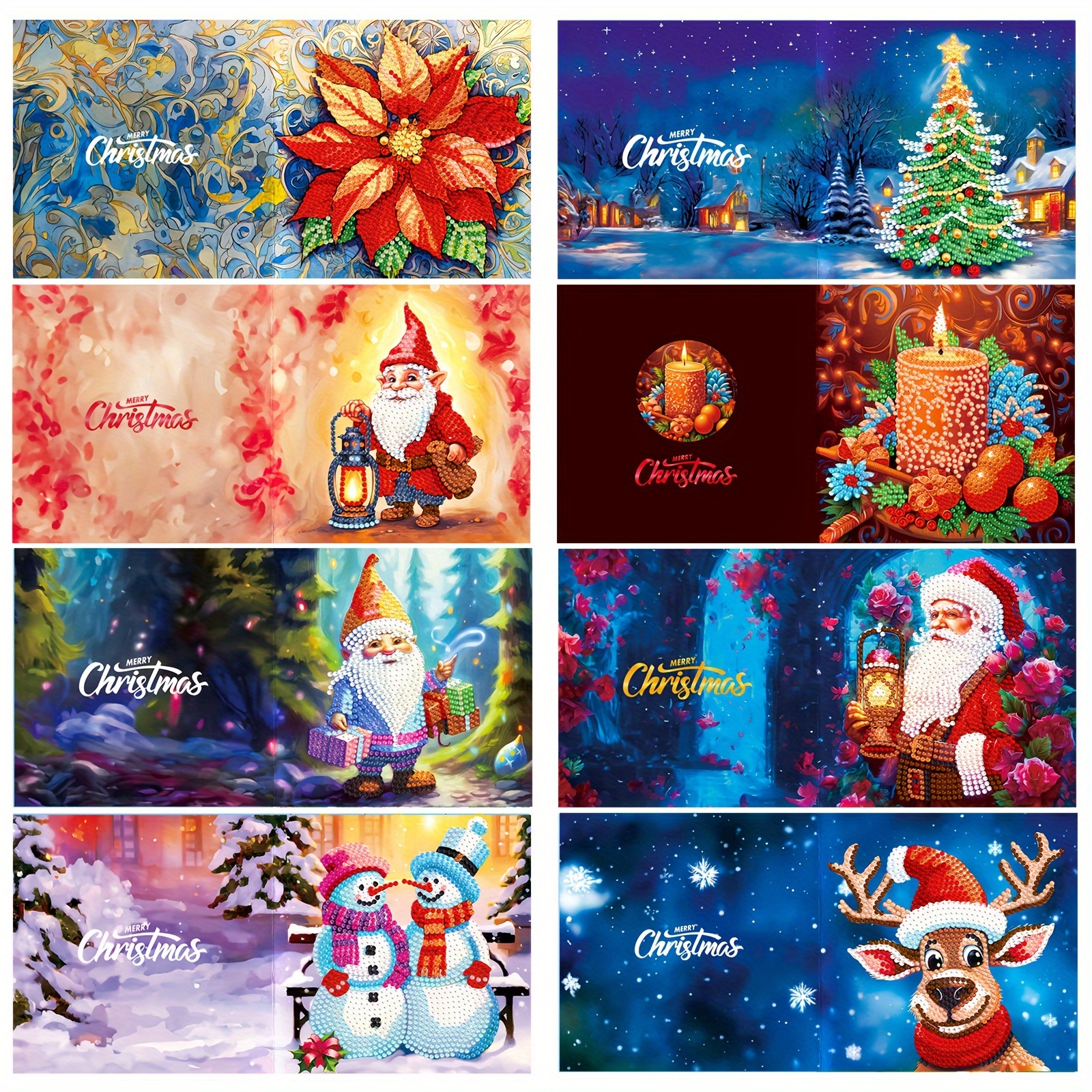 Diamond Painting Christmas Cards 5d Diy Christmas Greeting - Temu