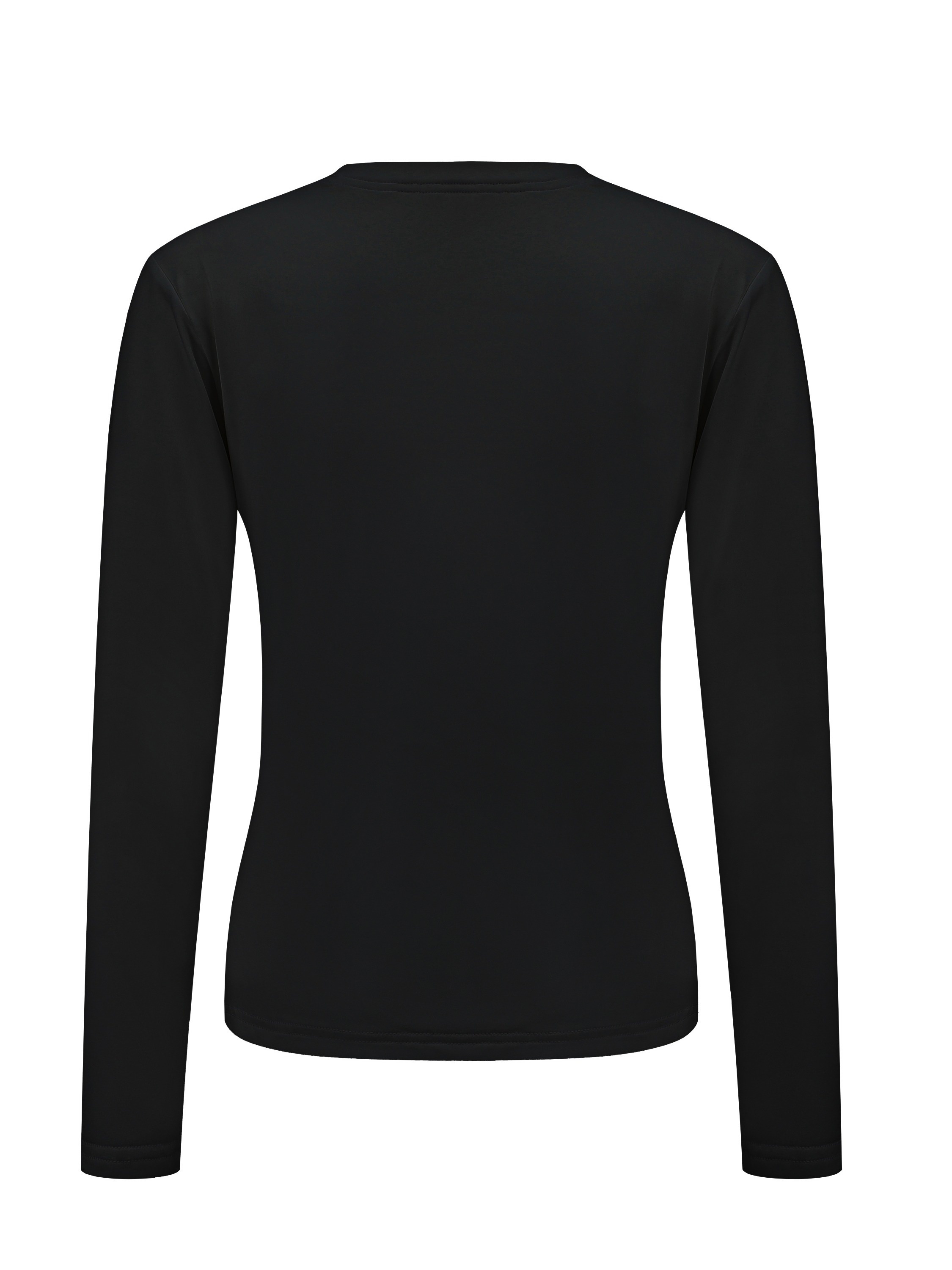 Women's Thermal Long Sleeve Crew Neck Shirt Solid Color - Temu