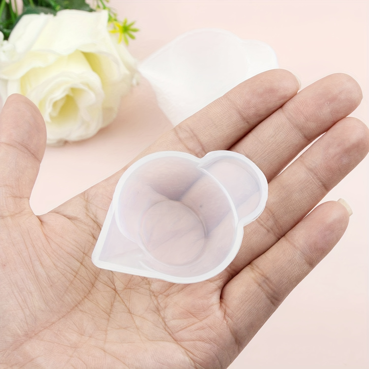 5pcs/set Silicone Measuring Cup Tools 3.38oz Round Silicone Cup Clear  Graduated Epoxy Split Cup DIY For Casting Resin Mold Art Kitchen Lab