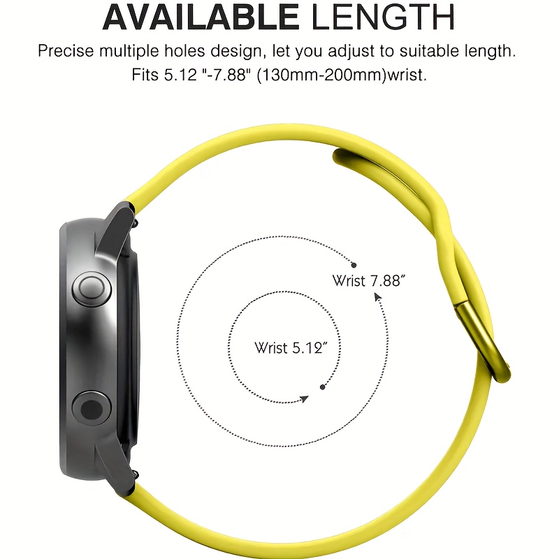 Smartwatch Band, 20/22mm Silicone Strap with Quick Release Buckle - Compatible with Samsung Galaxy Watch 3/4/5/7, Active 2, S2/S3, GT, Amazfit GTR - Colorful Replacement Bracelet for Smartwatches, Smartwatch Accessory|Sleek Watch Strap|Smooth Band Finish