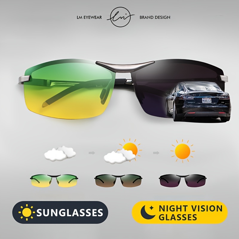 Mens Polarized Sunglasses Driving Glasses Night Vision Sports Fishing UV  Eyewear 