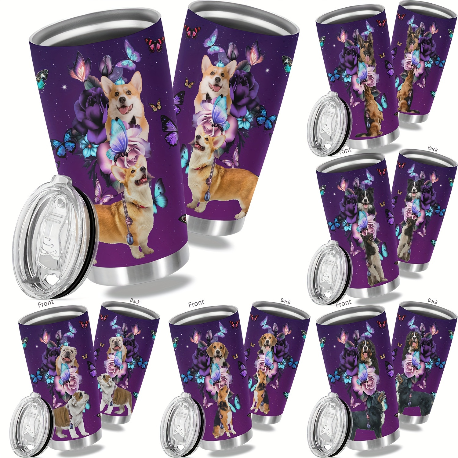 

1pc, 20oz Dog Cup Stainless Steel Tumbler, Funny Print Double Wall Vacuum Insulated Travel Mug, Gifts For Parents, Relatives And Friends