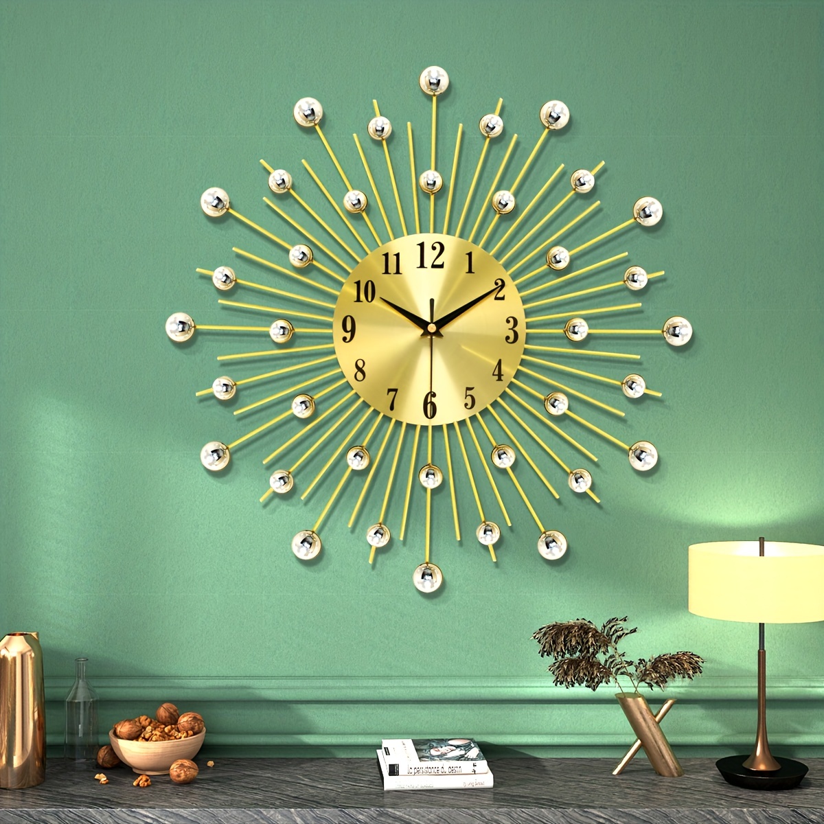 1 Reloj Pared , Relojes Pared Decorativos Metal, Silenciosos, Sin Tictac,  Reloj Arte Moderno Brillante Brillante, Relojes Pared Decorativos Hogar  Sala , Dormitorio, Comedor, Decoración, Servicio Cliente 24/7