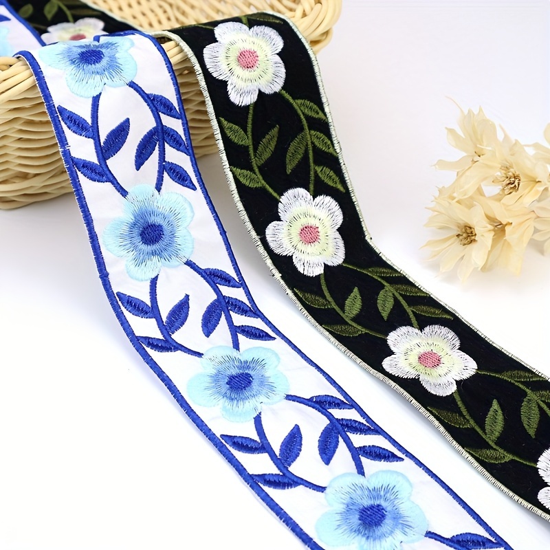 3 Yard Floral Embroidered Trim Embellishment Saree Ribbon Sewing