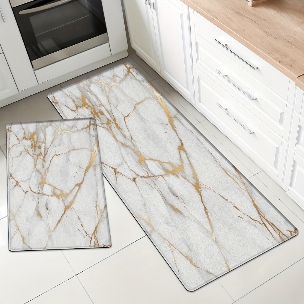 Marble Bathroom Room Carpet, Absorbent Floor Mat Custom