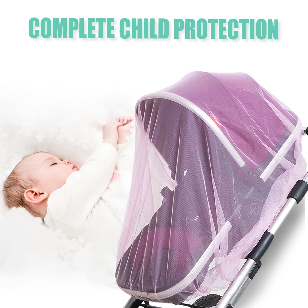 Durable Pink Mosquito Net for Baby Strollers & Bassinets
