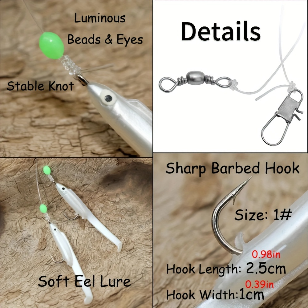 2/3bags Fishing String Hook Eel Sabiki Rig Small White - Temu Canada