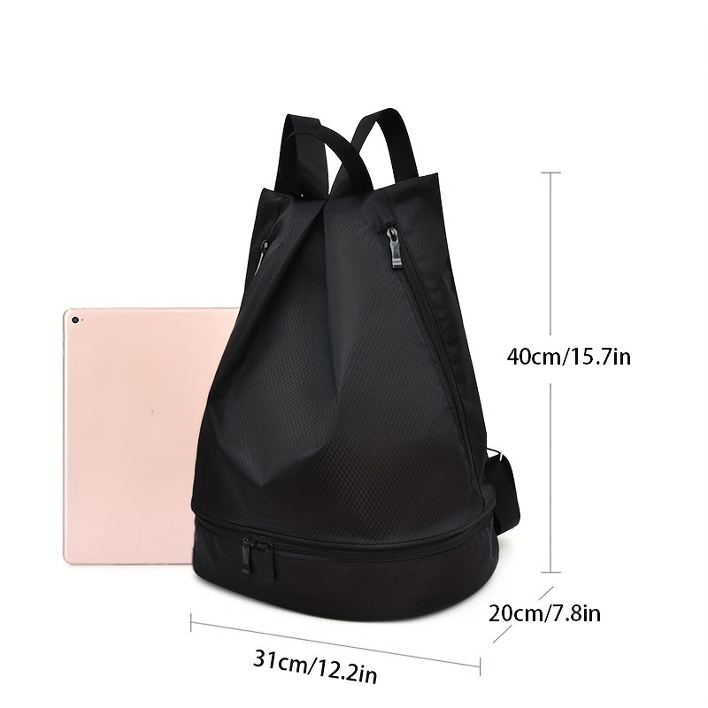 Vbiger Unisex Drawstring Backpack School Shoulder Bag Outdoor Backpack, Waterproof  Nylon Backpack, Large Capacity - Black 