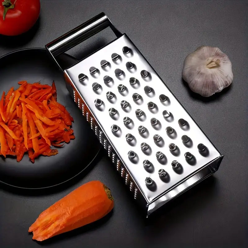 1pc 4-sided Multifunctional Vegetable Grater / Shredder For Carrots,  Potatoes And Other Vegetables, Stainless Steel Kitchen Tool