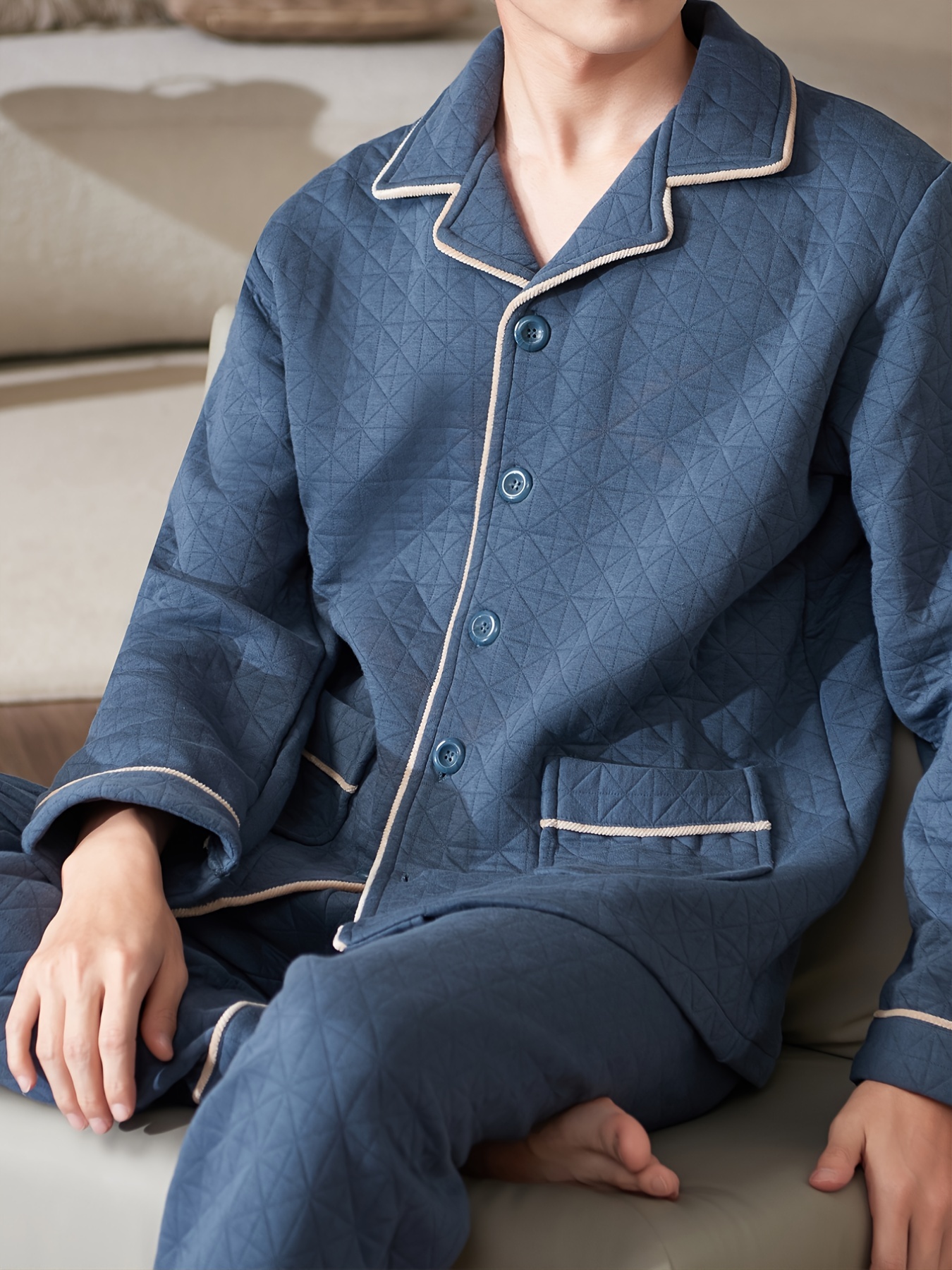 Soft Warm Pajamas Set Comfortable Long Sleeve Pajama Top - Temu Saudi Arabia