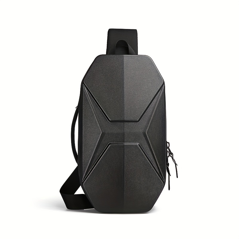 Hard Shell Sling Crossbody Bag Shoulder Bags for Men Black USB Charging  Crossbody Bags Water Repellent Casual Travel Messenger Bag